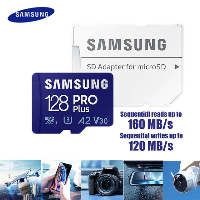 SAMSUNG Original Micro SD 32GB 64GB Memori Memory Card C10 TF MicroSD Cards SDXC 128GB 256GB 512GB U3 4K For Phone Drone Camera 128GB U3 R160MBs - Tophatter Daily Deals