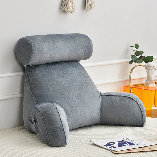 Reading Bed Pillow With Arms Support Cushion Fall 2025 Grey - Tophatter Daily Deals