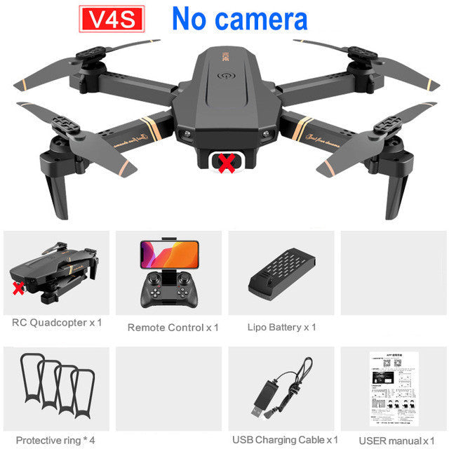 4DRC V4 WIFI FPV Drone WiFi live video FPV 4K/1080P HD Wide Angle Camera Foldable Altitude Hold Durable RC Quadcopter NO Camera - Tophatter Daily Deals