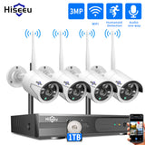 Hiseeu 8CH Wireless CCTV System 1536P 1080P NVR wifi Outdoor 3MP AI IP Camera Security System Video Surveillance LCD monitor Kit - Tophatter Daily Deals