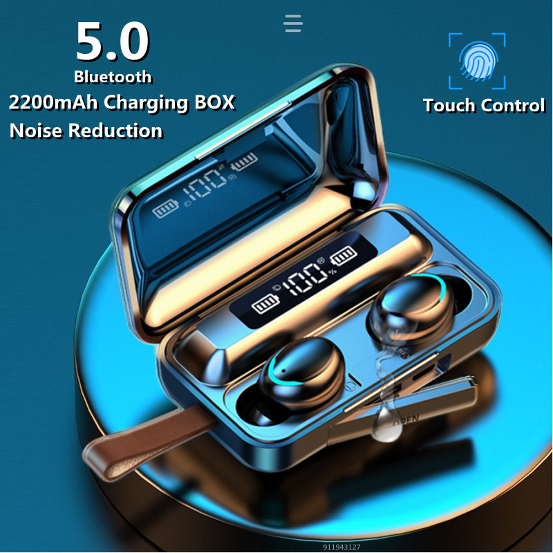 TWS Wireless Bluetooth Earphones LED Charging Box Wireless Headphone Deep Bass Stereo Sports Waterproof Headsets W/Mic - Tophatter Daily Deals