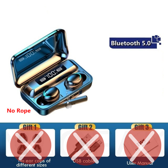 TWS Wireless Bluetooth Earphones LED Charging Box Wireless Headphone Deep Bass Stereo Sports Waterproof Headsets W/Mic standard - Tophatter Daily Deals