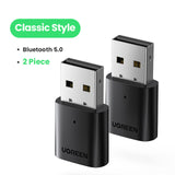 UGREEN USB Bluetooth 5.0 Dongle Adapter 4.0 for PC Speaker Wireless Mouse Music Audio Receiver Transmitter aptx Bluetooth 5.0 Classic Style 2 - Tophatter Daily Deals