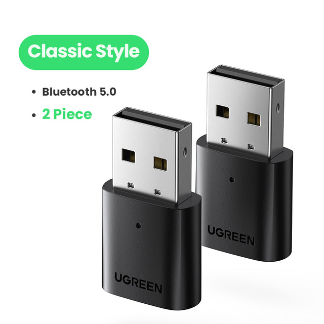 UGREEN USB Bluetooth 5.0 Dongle Adapter 4.0 for PC Speaker Wireless Mouse Music Audio Receiver Transmitter aptx Bluetooth 5.0 Classic Style 2 - Tophatter Daily Deals