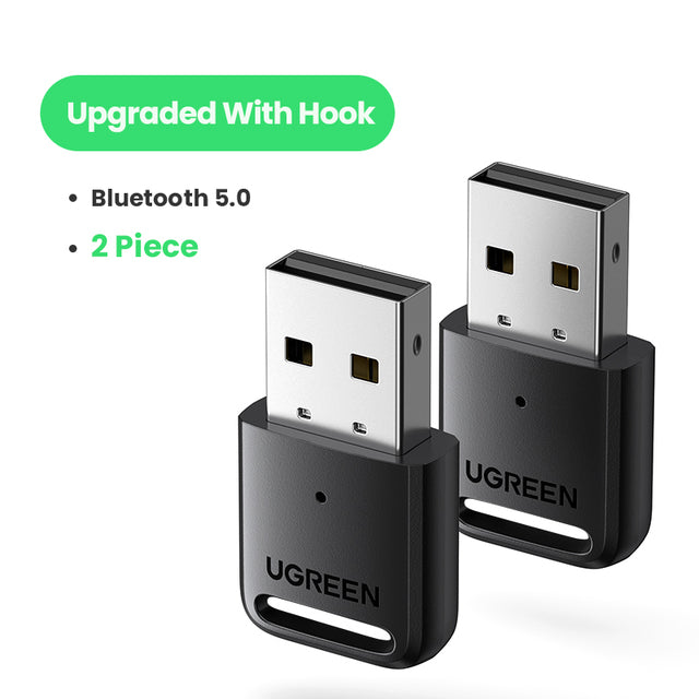 UGREEN USB Bluetooth 5.0 Dongle Adapter 4.0 for PC Speaker Wireless Mouse Music Audio Receiver Transmitter aptx Bluetooth 5.0 Upgraded With Hook 2 - Tophatter Daily Deals