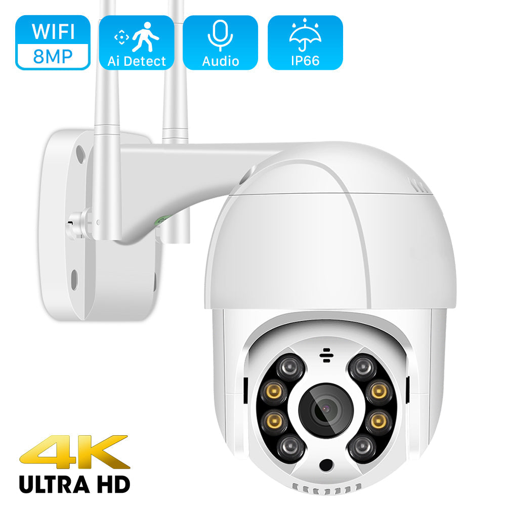 8MP 4K Wireless PTZ Camera HD 1080P Color Night Vision Wifi IP Camera Outdoor H.265 5MP Ai Auto Tracking CCTV Surveillance Cam - Tophatter Daily Deals