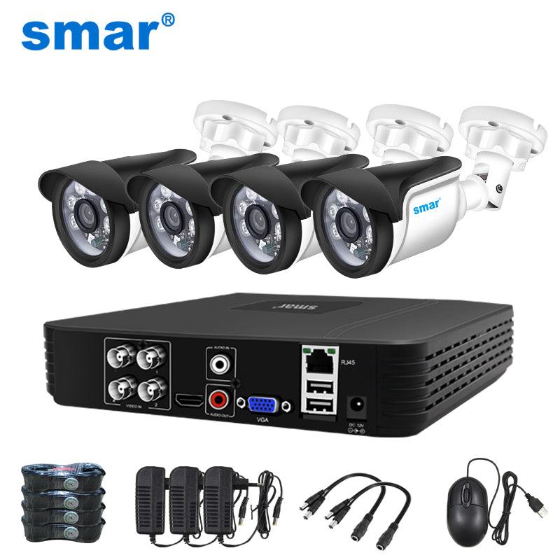 4CH CCTV System 5MP 1080P 720P AHD Camera Kit 5 in 1 Video Recorder Surveillance System Outdoor Security Camera Kit Email Alarm - Tophatter Daily Deals