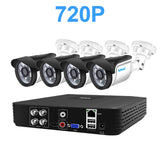 4CH CCTV System 5MP 1080P 720P AHD Camera Kit 5 in 1 Video Recorder Surveillance System Outdoor Security Camera Kit Email Alarm None 720P AHD Camera Kit - Tophatter Daily Deals