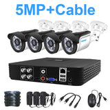 4CH CCTV System 5MP 1080P 720P AHD Camera Kit 5 in 1 Video Recorder Surveillance System Outdoor Security Camera Kit Email Alarm None 5MP Cam Kit Cable - Tophatter Daily Deals