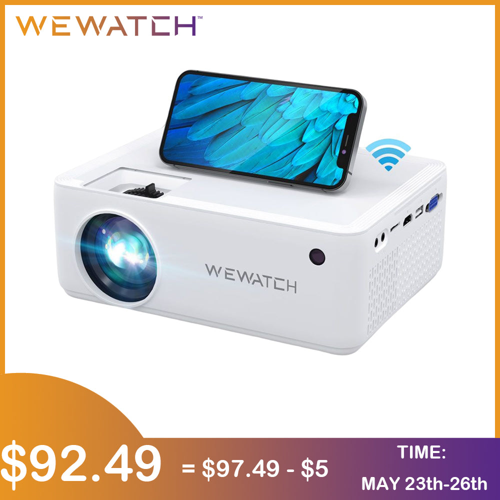 WEWATCH V10 8500Lumens LED Portable Projector Native 1280*720 HD 1080P Supported Home HDMI Theater Mini Outdoor Movie Proyectors - Tophatter Daily Deals