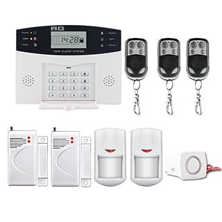 LCD Display Wireless GSM Alarm System Russian and English Spanish French voice SMS and Smoke Sensor Home Security Alarm System Kits B2 - Tophatter Daily Deals