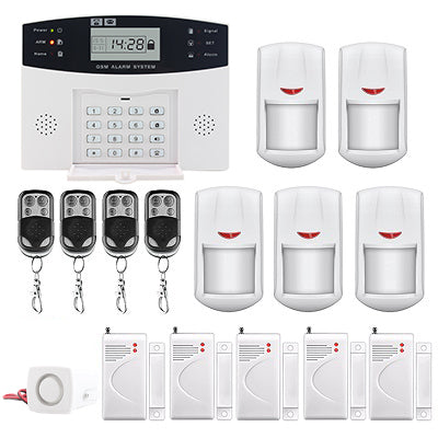 LCD Display Wireless GSM Alarm System Russian and English Spanish French voice SMS and Smoke Sensor Home Security Alarm System Kits B6 - Tophatter Daily Deals