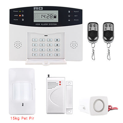 LCD Display Wireless GSM Alarm System Russian and English Spanish French voice SMS and Smoke Sensor Home Security Alarm System Kits C1 - Tophatter Daily Deals