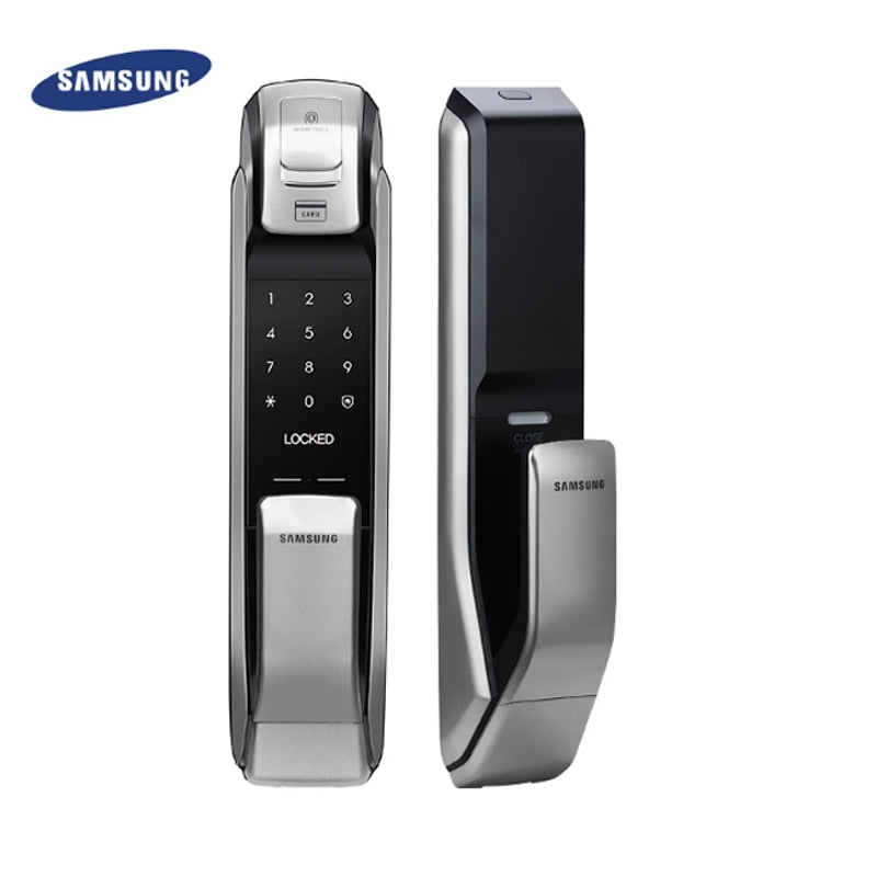 SAMSUNG SHP-DP728 Keyless BlueTooth Fingerprint PUSH PULL Two Way Digital Door Lock English Version Big Mortise Three Colors - Tophatter Daily Deals