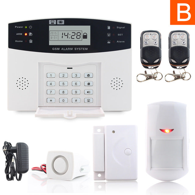LCD Display Wireless GSM Alarm System Russian and English Spanish French voice SMS and Smoke Sensor Home Security Alarm System Kits T112N - Tophatter Daily Deals