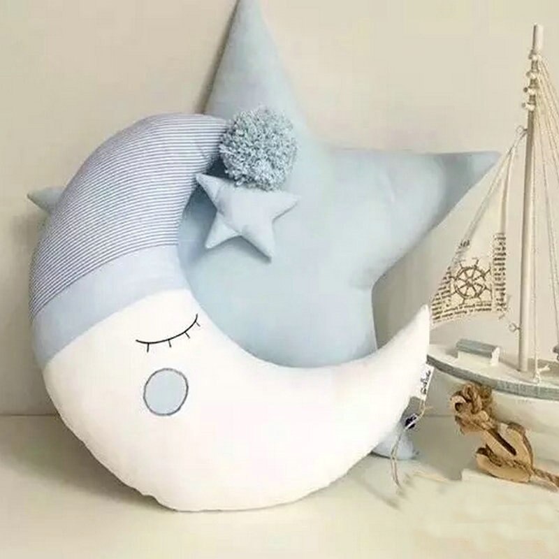 Moon Star Pillow Plush Cushion Smile With Hat Outer Space - Tophatter Daily Deals