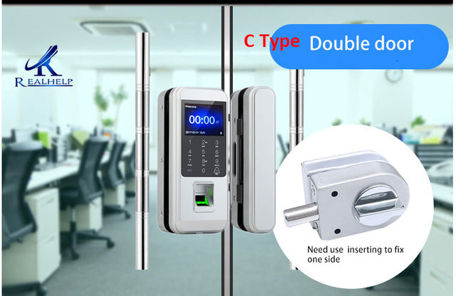 Fingerprint Electronic Door Lock Glass DoorLlock Universal Smart Door Lock Fingerprint Touch Lock Anti-theft Lock Black Gold - Tophatter Daily Deals