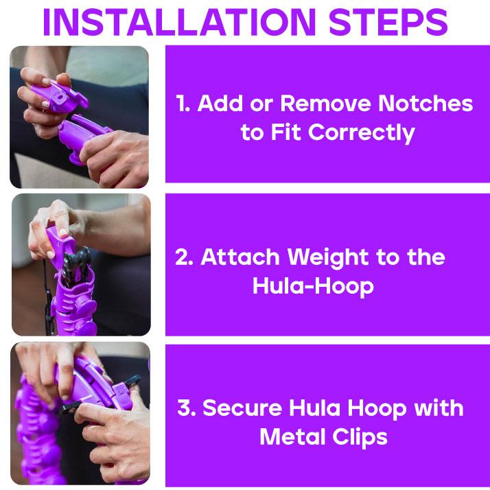 MASKURA Smart Weighted Hula Hoop With Counter 24 knots - Weight Loss Hula Hoop, Smart Fitness, Adjustable Ring Size With Counter Suitable For Adult Exercise & Fitness - Tophatter Daily Deals