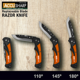 ACCUSHARP RAZOR KNIFE + 2 REPLACEMENT BLADES - Tophatter's Army Deals KNIVES - Tophatter Daily Deals