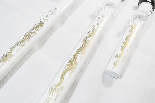 "Tatsu Shiro" Triple Set Display (Straight Blade) Katana Sword - Tophatter Daily Deals