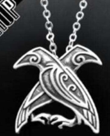 Watchful Huginn and Muninn Pendant Necklace - Tophatter Daily Deals