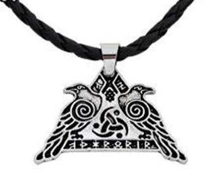 Huginn and Muninn Rune Necklace Necklace - Tophatter Daily Deals
