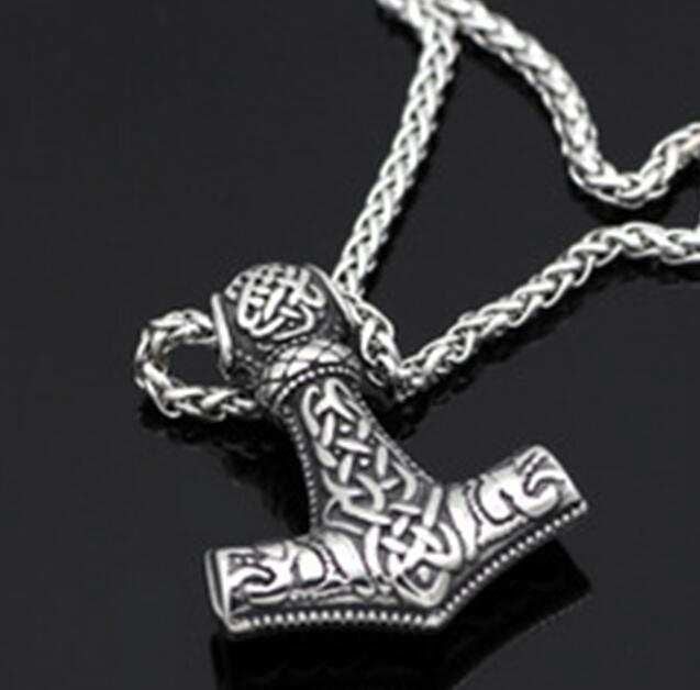 Norse Carved Mjolnir Pendant Necklace - Tophatter Daily Deals