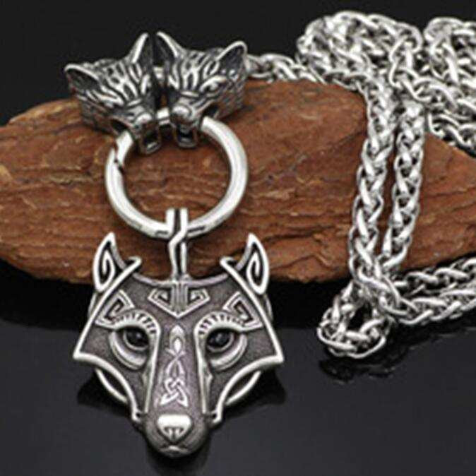 Fenrir Restrained By Geri and Freki Pendant and Chain Necklace - Tophatter Daily Deals
