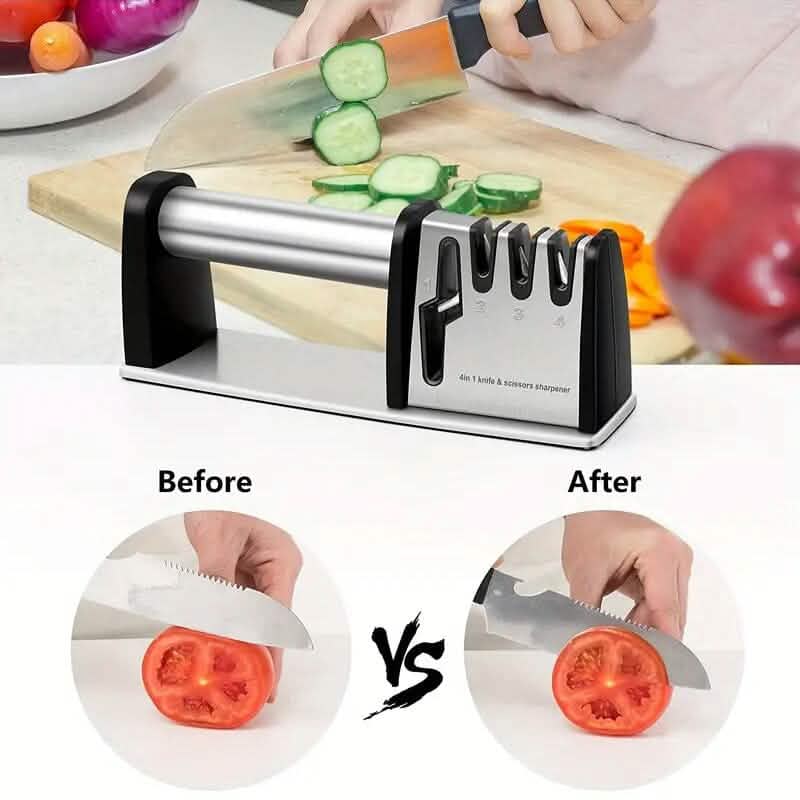 Professional 4-Stage Knife Sharpener Tool Kitchen Tools & Gadgets - Tophatter Daily Deals