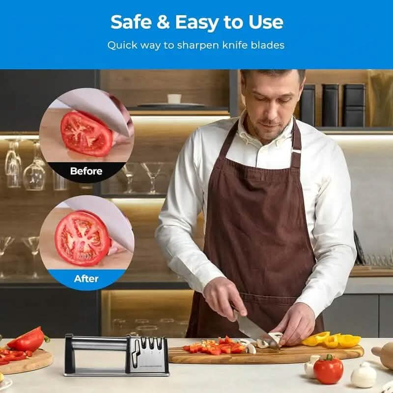 Professional 4-Stage Knife Sharpener Tool Kitchen Tools & Gadgets - Tophatter Daily Deals