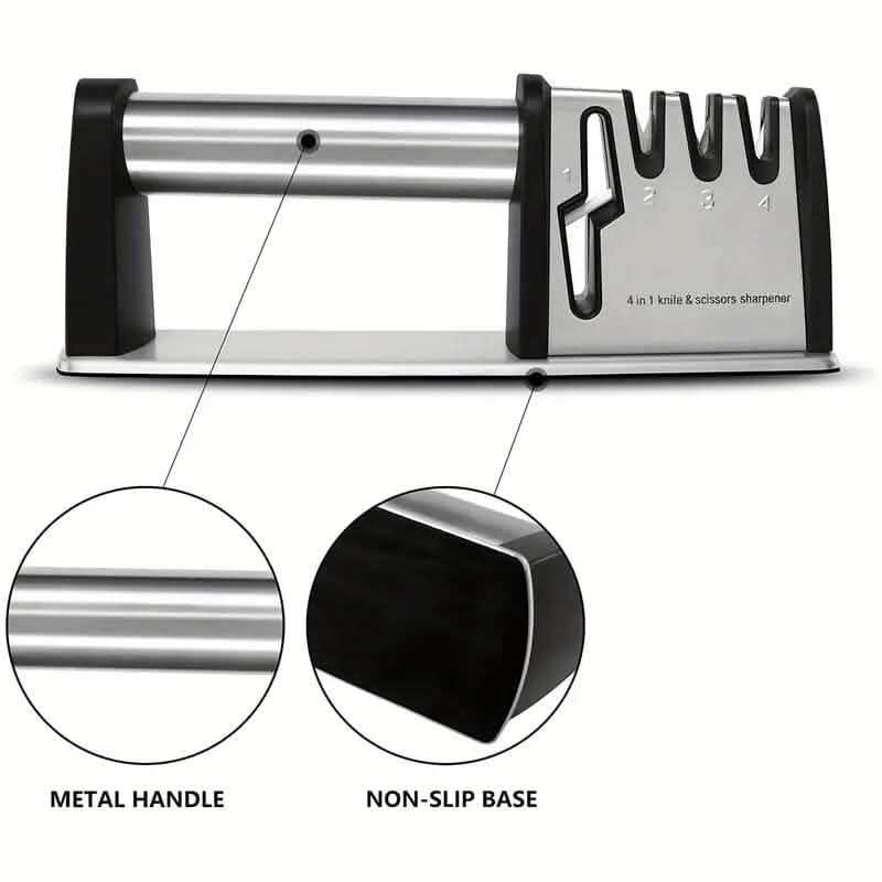 Professional 4-Stage Knife Sharpener Tool Kitchen Tools & Gadgets - Tophatter Daily Deals