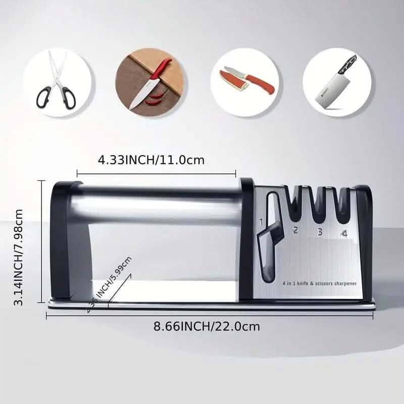 Professional 4-Stage Knife Sharpener Tool Kitchen Tools & Gadgets - Tophatter Daily Deals