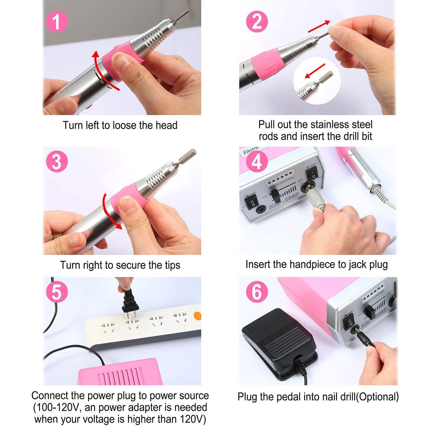 Professional Acrylic Nail Drill Machine Beauty & Personal Care - Tophatter Daily Deals