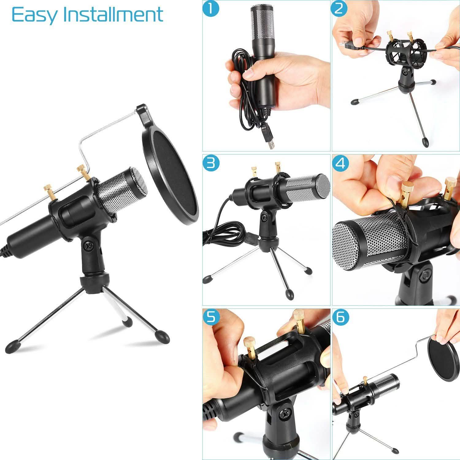 Professional Condenser Studio Recording Microphone Audio Accessories - Tophatter Daily Deals