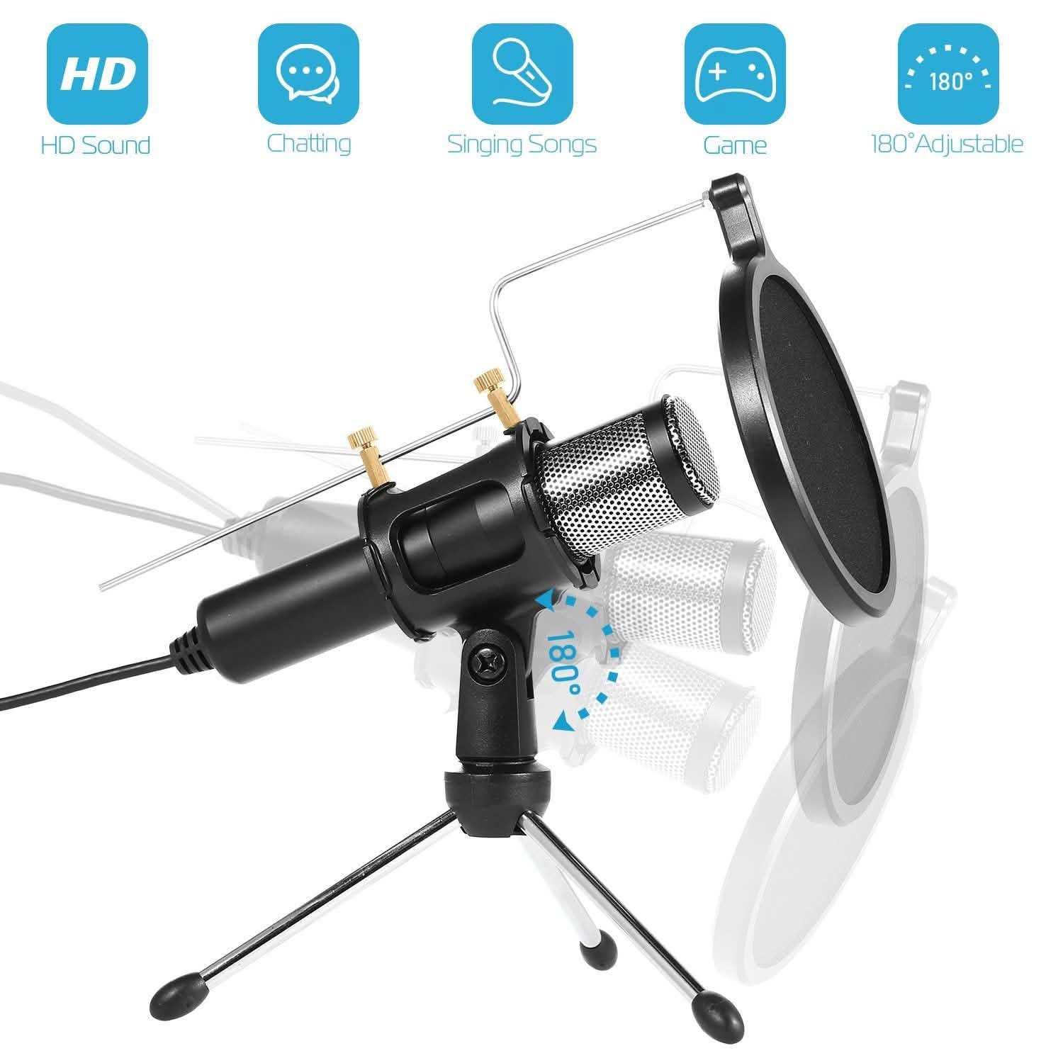 Professional Condenser Studio Recording Microphone Audio Accessories - Tophatter Daily Deals