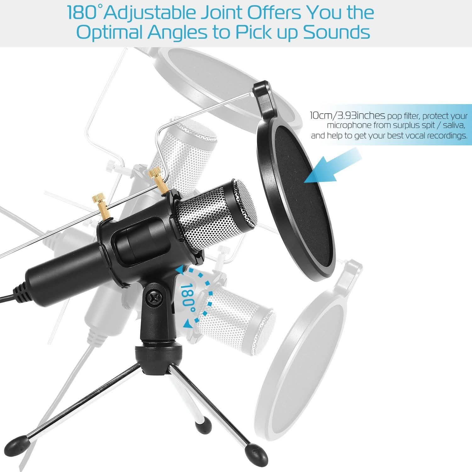 Professional Condenser Studio Recording Microphone Audio Accessories - Tophatter Daily Deals