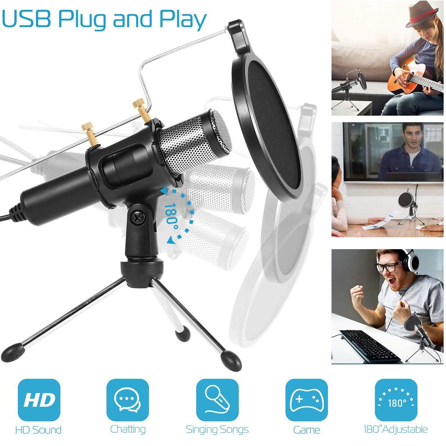 Professional Condenser Studio Recording Microphone Audio Accessories - Tophatter Daily Deals