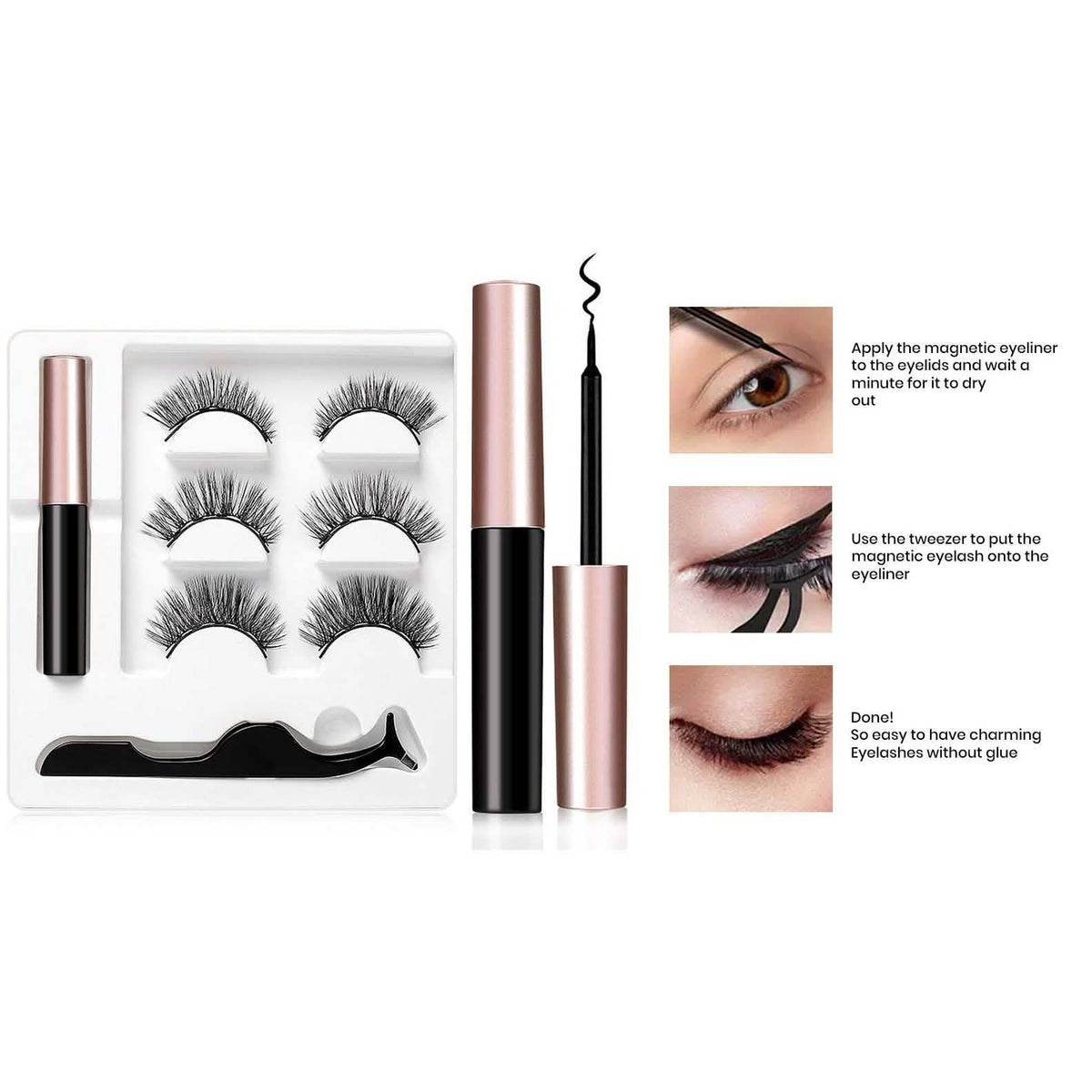Professional Long Lasting Magnetic Eyeliner And Eyelash Kit Beauty & Personal Care - Tophatter Daily Deals