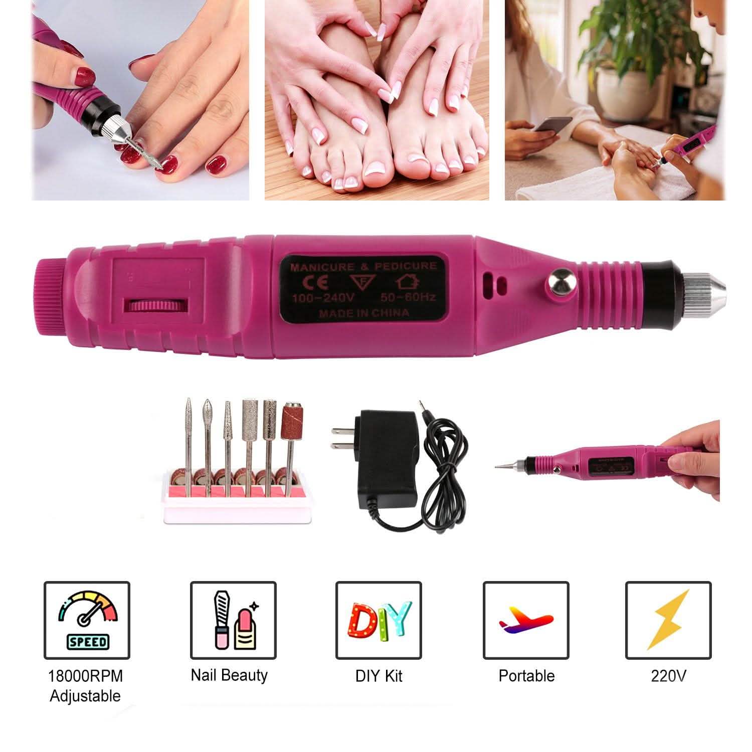Professional Nail Art Drill Kit Beauty & Personal Care - Tophatter Daily Deals