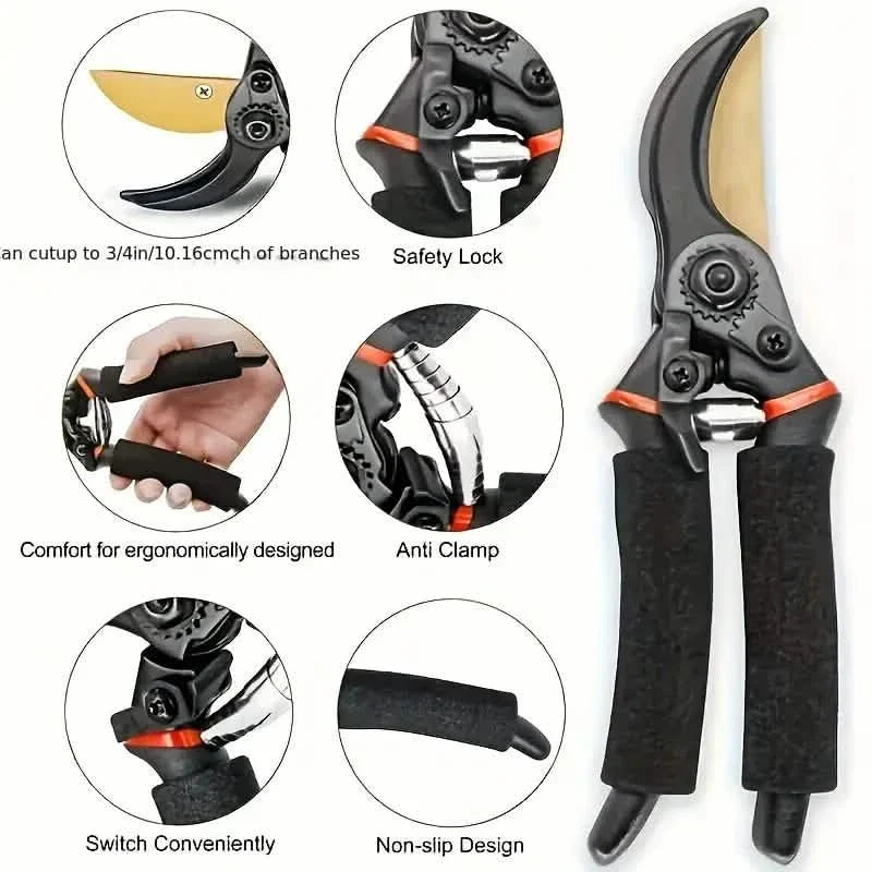 Professional Titanium Bypass Pruning Shears Garden & Patio - Tophatter Daily Deals