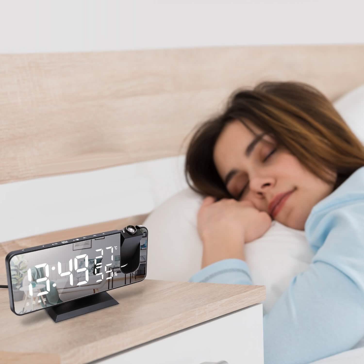 Projection Alarm Clock with Radio Function Household Appliances - Tophatter Daily Deals