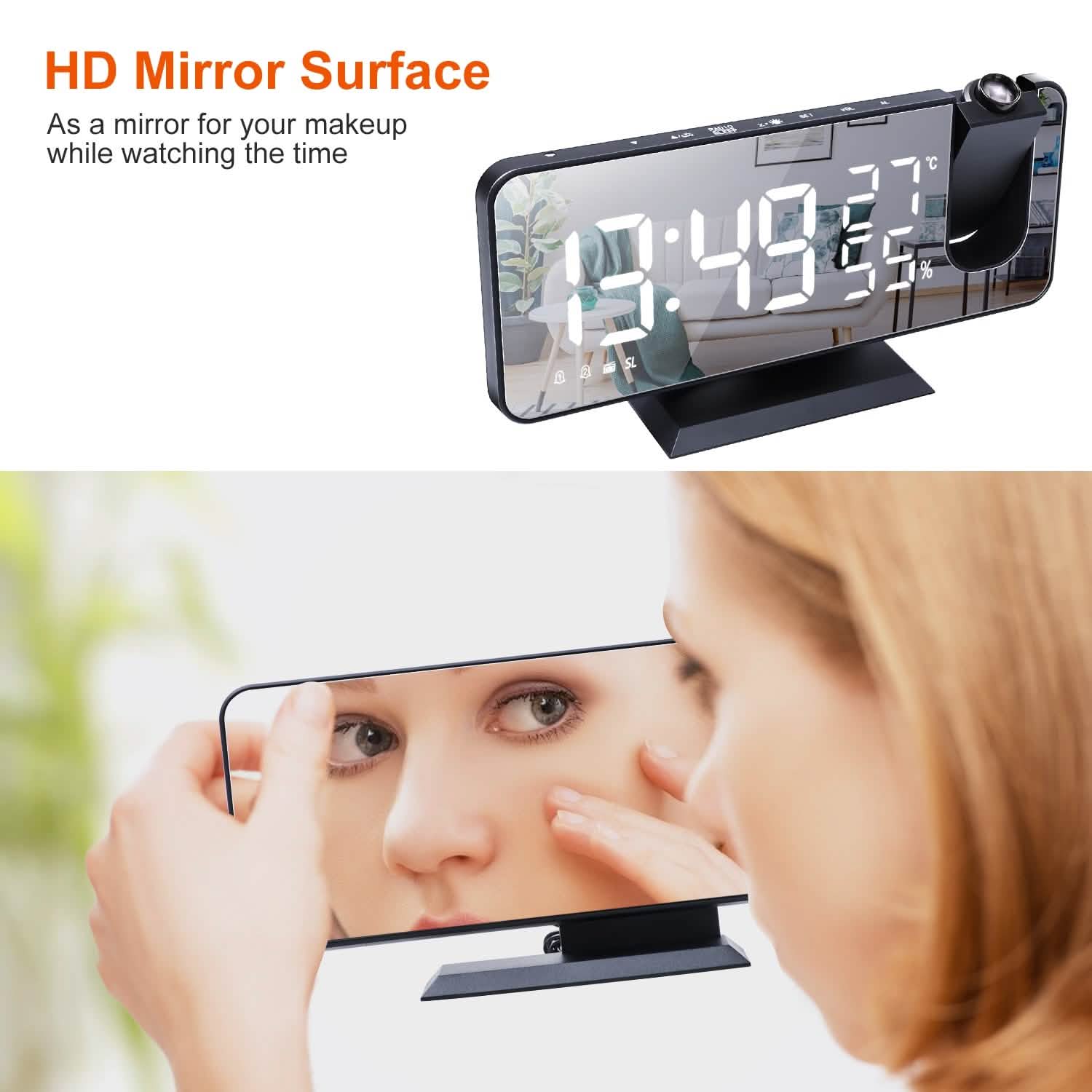 Projection Alarm Clock with Radio Function Household Appliances - Tophatter Daily Deals