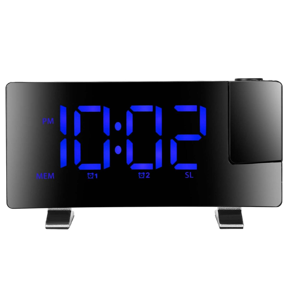 Projection Alarm Clock with Radio Blue Household Appliances - Tophatter Daily Deals