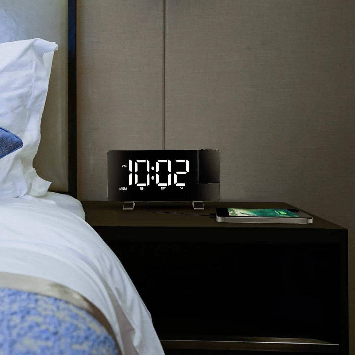 Projection Alarm Clock with Radio Household Appliances - Tophatter Daily Deals