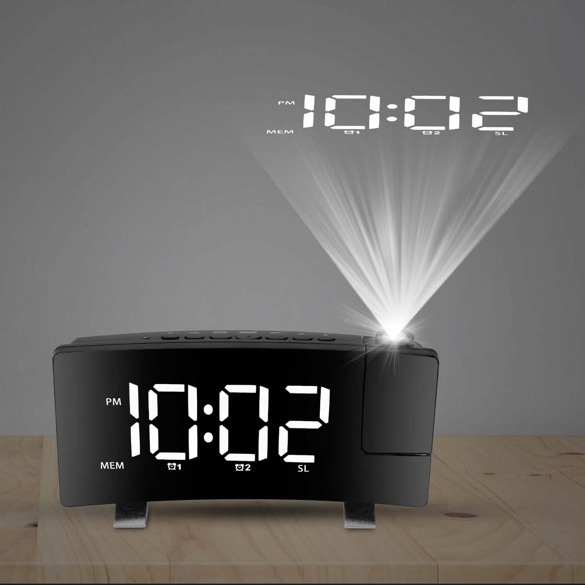 Projection Alarm Clock with Radio Household Appliances - Tophatter Daily Deals