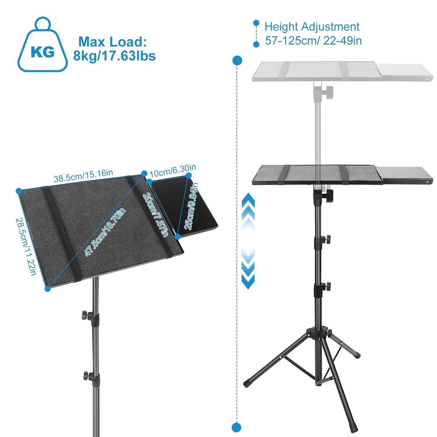 Projector Tripod Stand Folding with Height Tilt Adjustment Computer Accessories - Tophatter Daily Deals