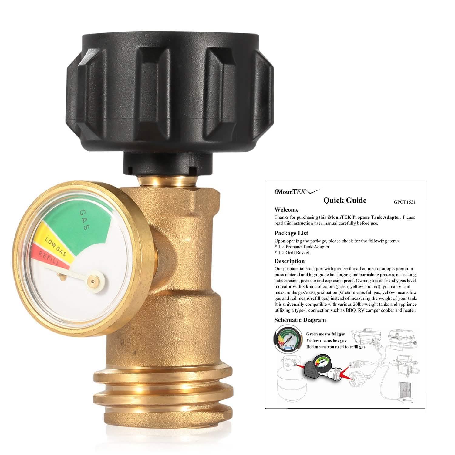 Propane Tank Refill Adapter Gas Level Indicator Meter Garden & Patio - Tophatter Daily Deals
