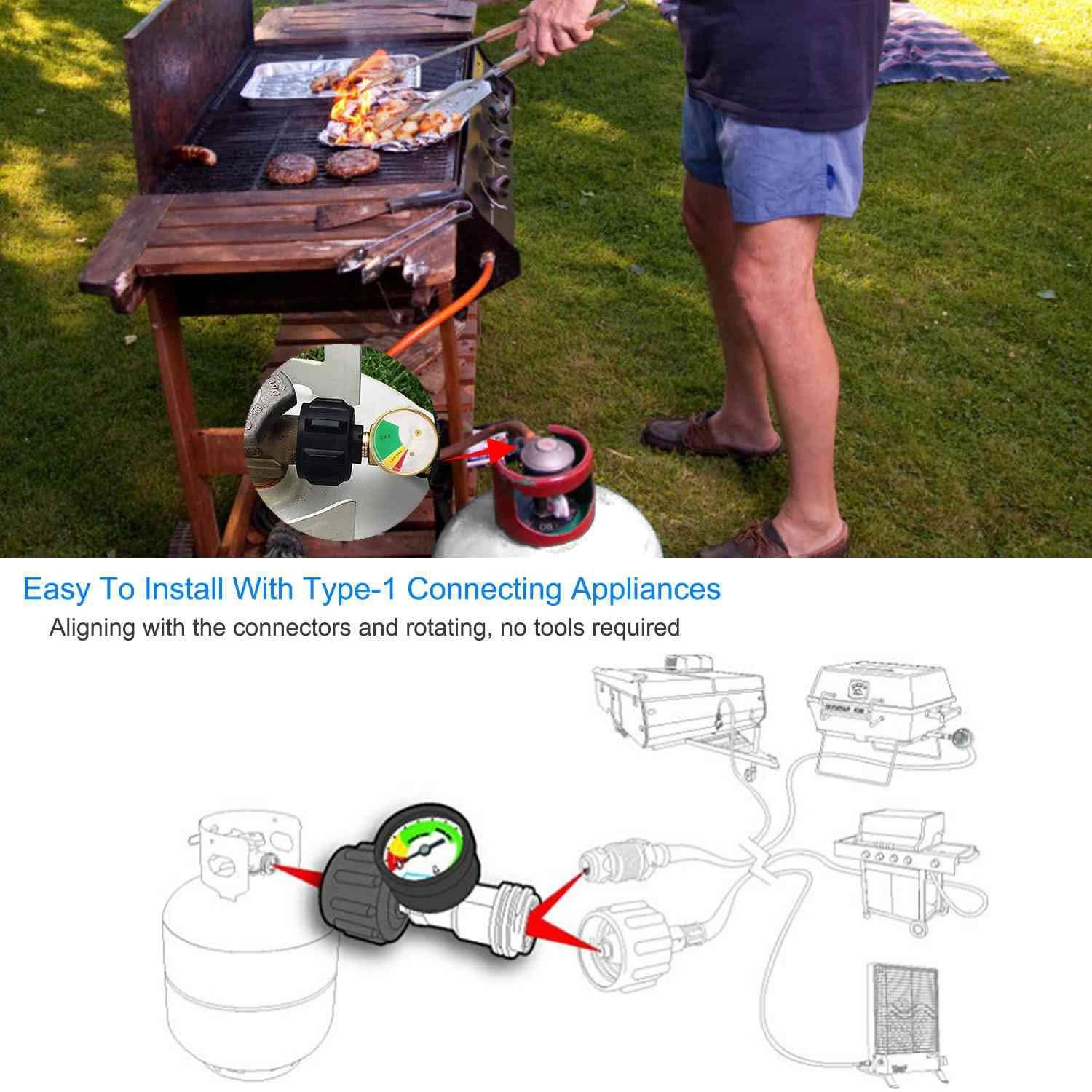 Propane Tank Refill Adapter Gas Level Indicator Meter Garden & Patio - Tophatter Daily Deals