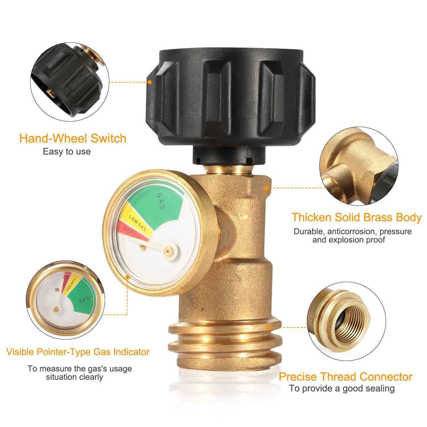 Propane Tank Refill Adapter Gas Level Indicator Meter Garden & Patio - Tophatter Daily Deals