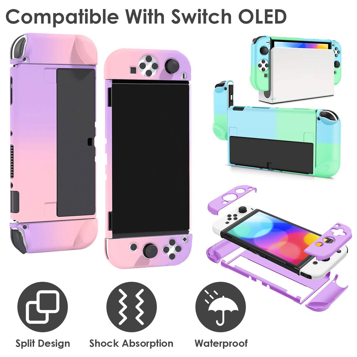 Protective Shell Cover Hard Dockable Case Fit for Nintendo Switch OLED Video Games & Consoles - Tophatter Daily Deals